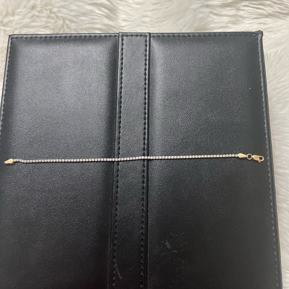 Solid 14K yellow gold Bracelet with CZ stones